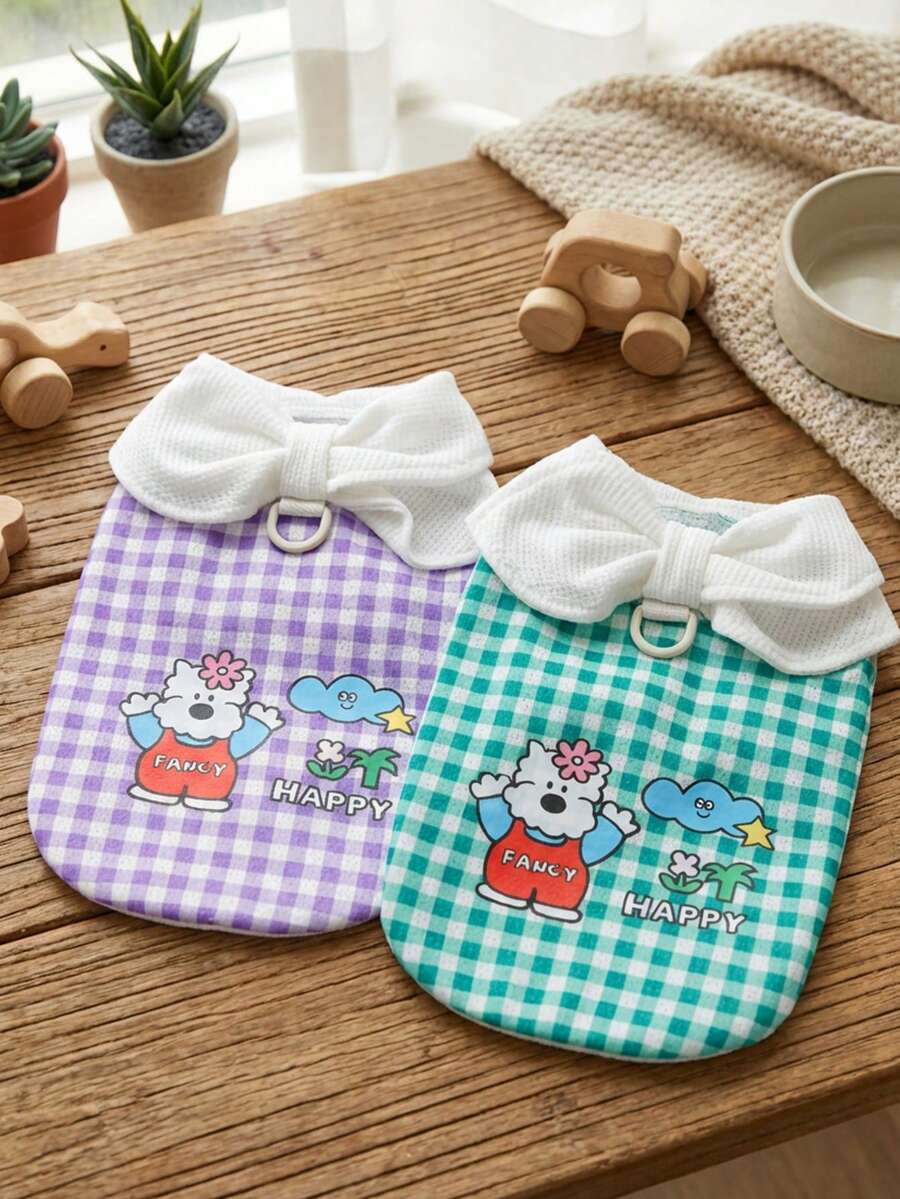 PETSIN Quần áo thú cưng mùa xuân mới, đồ dùng cho thú cưng, quần áo cho thú cưng, áo ba lỗ cho chó, áo thun cho mèo, trang phục cho gấu bông, trang phục cho động vật nhỏ, áo ba lỗ thường ngày mát mẻ, quần áo cho chó, quần áo cho mèo, áo ba lỗ hai mùa xuân hè mới.