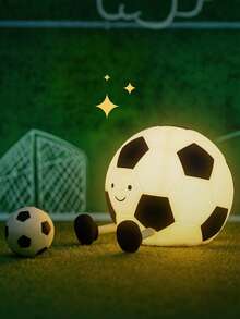 Teckwe Cute Football Silicone Night Light, Rechargeable Touch Control Night Lamp, Dimmable LED Bedside Light For Bedroom, Sports Themed Gift For Boys Girls - Black and White - View 6