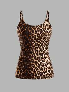 SHEIN EZwear 4pcs Leopard & Zebra Print Casual Minimalist Camisole Vest Tops, Suitable For Summer - Multicolor - View 7