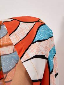 SHEIN Tween Girl Geometric Print Casual Jumpsuit - Multicolor - View 5