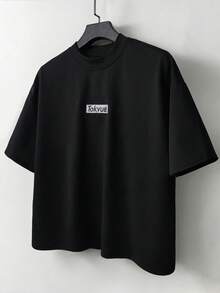 TOKVUE 男士休闲热销“把握当下”3D刺绣T恤，适合户外音乐节、日常出行、朋友聚会、送给男友/老公的礼物、周年纪念礼物，黑色 - 黑色 - 查看 4