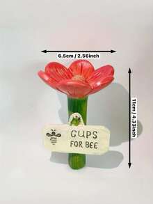 Cirelle 1pc Garden Resin Bee Drinking Station, Outdoor Decorative Colorful Butterfly Bathtub With Pink, Yellow, And Red Flower Shaped Insect Spray Pots, Flower Shaped Wild Insect Water Dispenser, Perfect Gift Choice For Festival Occasions - multicolor - View 7