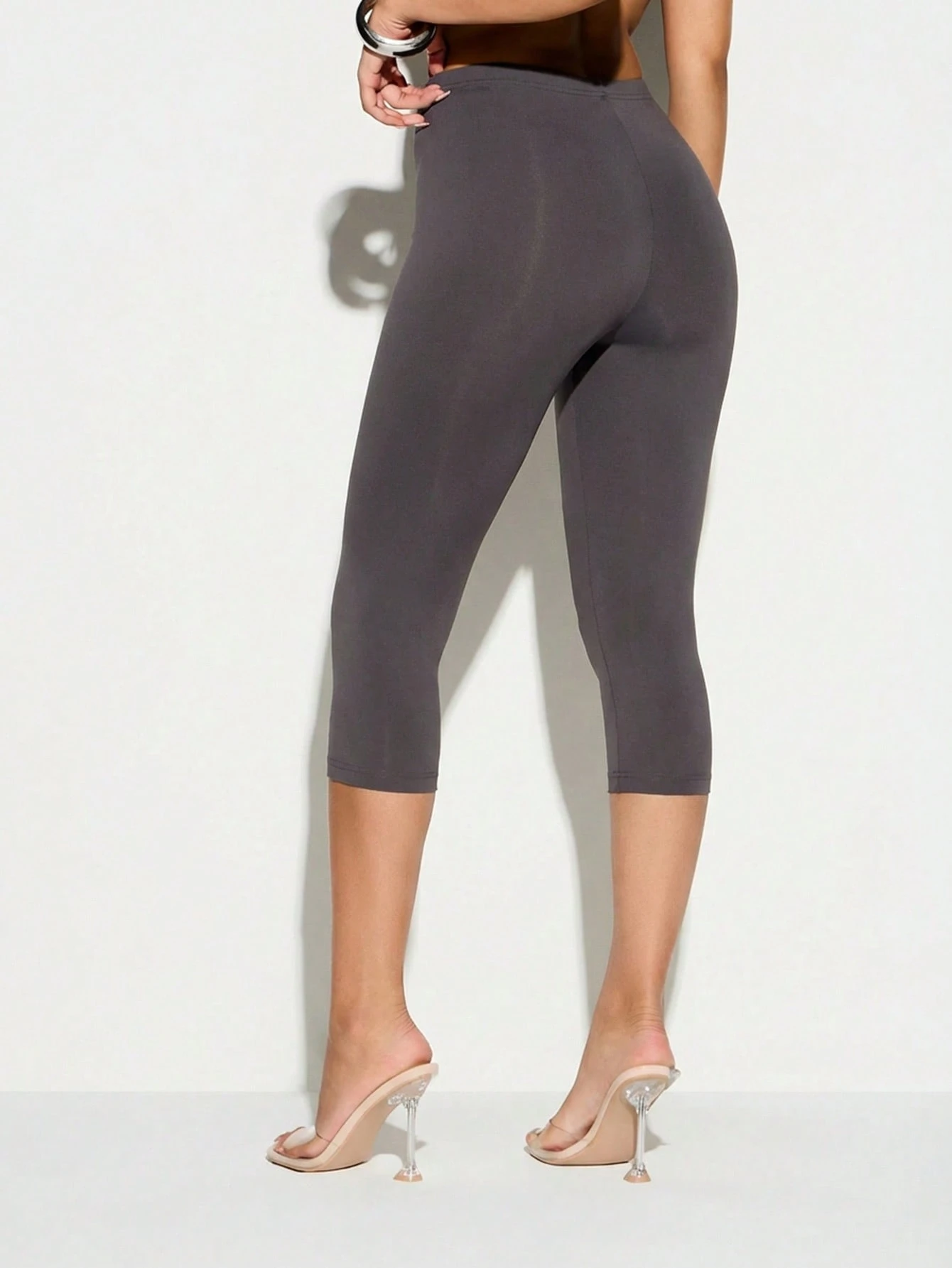 KIZN High Waisted Capri Leggings With Stretchy Fit