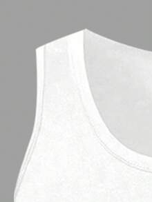 HUEFORM Bộ 2 áo tank top nam cổ tròn màu trơn, kiểu dáng thường ngày, đa năng. - trắng - Xem 3
