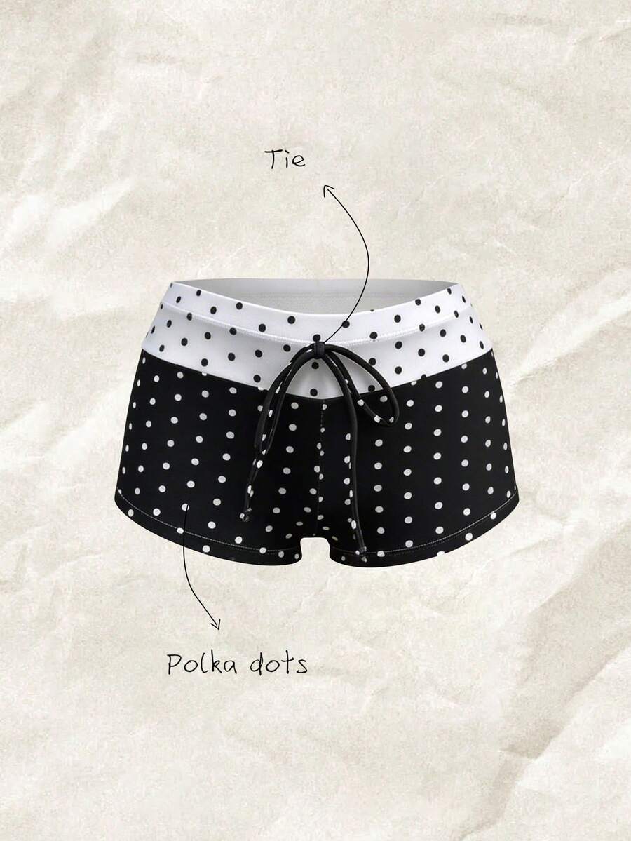 Elavelle Women's High Waist Bowknot Printed Bikini Bottom, Spring/Summer - Multicolor - View 1