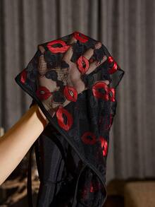 SilkySpell Satin & Lace Sexy Ladies Sleepwear Set - Black - View 8