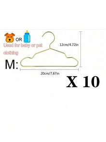 10pcs/Set Hangers, Gold Mini Hangers, Metal Small Hangers, Teddy Dogs, Cats, Puppets, Dolls, Pet Store Clothes Support - Gold - View 15