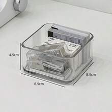 Caja de almacenamiento de cosméticos y cuidado de la piel, organizador de cajones de varios tamaños, ideal para escritorios, dormitorios, habitaciones de estudiantes y almacenamiento de papelería - transparente - Ver 3