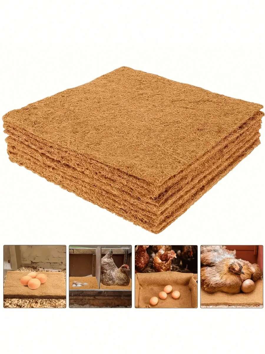 1-Pack Coir Chicken Nest Box Liners, Square, Soft & Absorbent Hen Nesting Pads, Poultry Coop Bedding, Ideal For Laying Hens - Brown - View 1