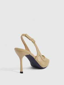 CUCCOO SZL Women Flats Spring And Summer New Models, Pointed Design, Comfortable And Simple Vacation, Women's High Heels, Essential For Commuting, Casual And Versatile - Apricot - View 3