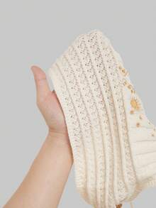 ROMWE Hippie Blusa de punto minimalista de uso diario bordada para mujer de tallas grandes - Albaricoque - Ver 6