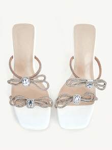 CUCCOO CHICEST 女士夏季派对水钻装饰方头高跟鞋 - 杏色 - 查看 2