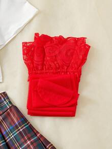 Fantasy Costume 格子结前襟女学生制服配长筒袜 - 彩色 - 查看 6