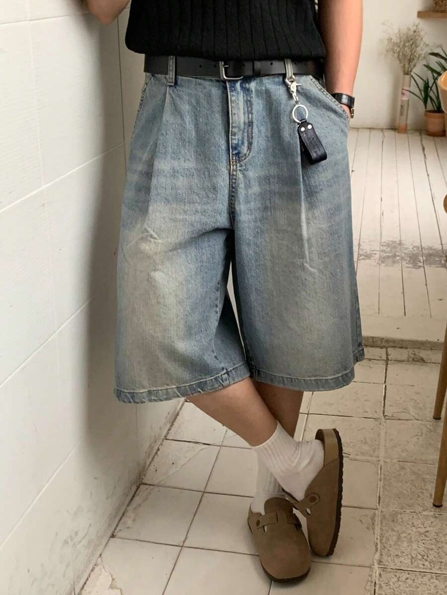 DAZY Blue Distressed Denim Shorts - Blue - View 1