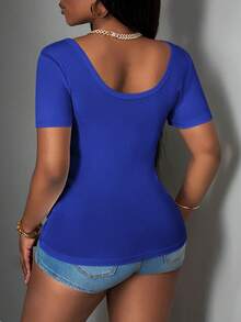 Slaydiva Áo tank top không tay cổ chữ V dáng cơ bản mới năm 2025 dành cho nữ cỡ lớn, màu trắng. - Xanh đậm - Xem 2