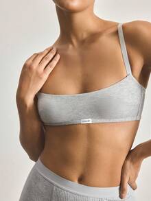 Ocili 1件装奢华灰色休闲无钢圈无缝轻薄衬垫聚拢文胸，三排扣设计，女士款 - 灰色 - 查看 3