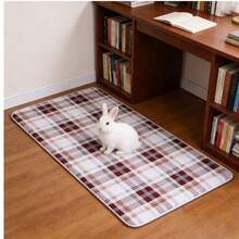 1pc Cute Cartoon Pattern Pet Waterproof Urine Pad, Breathable Lightweight Washable Mat For Small Pets, Suitable For AllSeasons,Random Pattern Cutting, Not Machine Washable, Bottom Not Waterproof - Brown grid - View 3