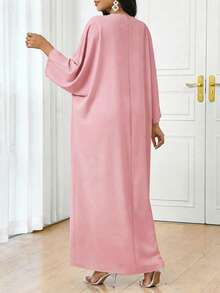 SHEIN Lady Damen V-Ausschnitt Lässig Party & Reise Maxikleid, geeignet für den Sommer - Pink - Übersicht 2