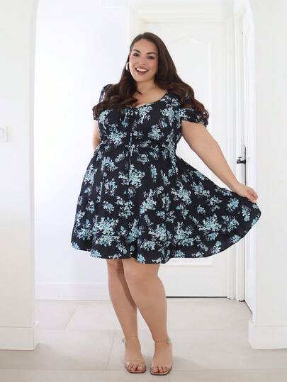 Pretty and Ole Đầm Maxi Đi Biển Họa Tiết Hoa Lãng Mạn Dành Cho Nữ Cỡ Lớn, Thiết Kế Thời Trang, Đa Năng, Hàng Mới Về Mùa Xuân/Hè