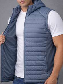 Nes Sport Men's Padded Sport Vest With Extra Sizes Cap - Gris oscuro - View 4