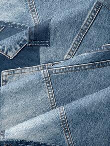 CosyJoli 大码女式春夏新款牛仔图案沙滩短裤，适合情人节、通勤等场合，条纹阔腿裤带口袋。海滩度假/大学生度假风邮轮女式夏季宽松裤/休闲裤，大码女式休闲裤。 - 藍色 - 查看 6