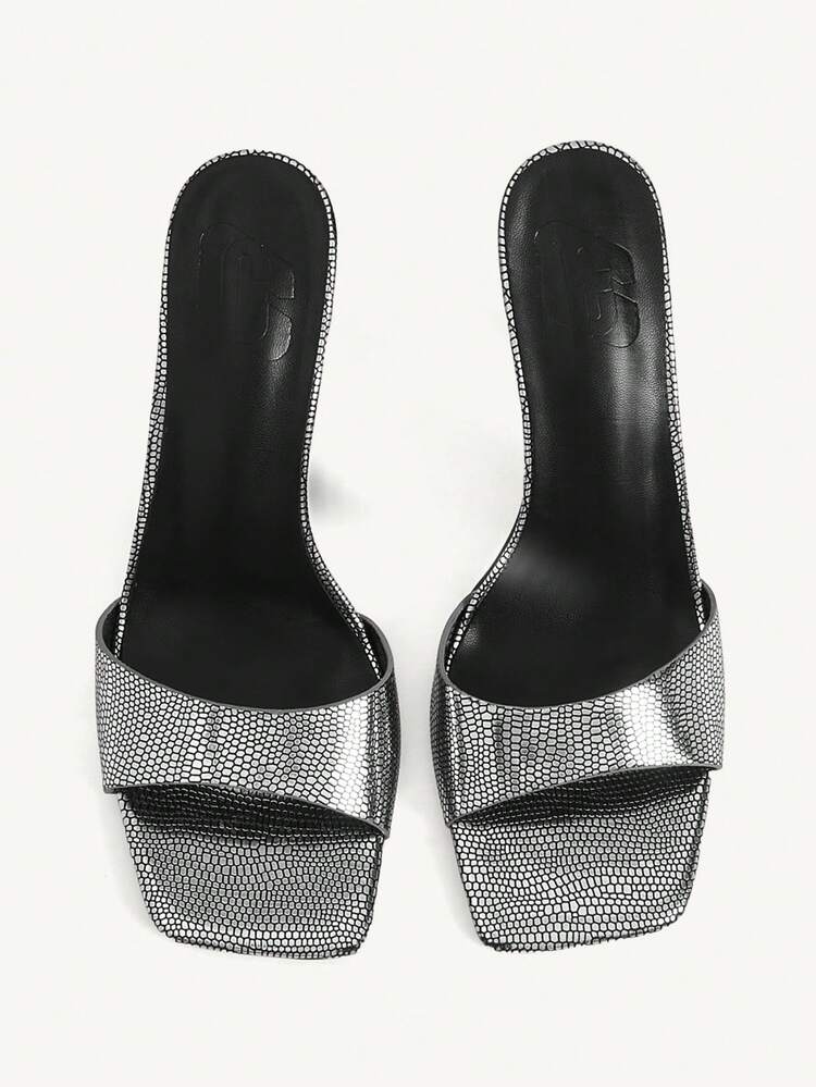 CUCCOO CHICEST Women's High-Heeled Sandals Fashion Black And White Grid Pattern Stiletto, Square Toe Word With Sandals, Dating Party Elegant High Heels Summer Shoes