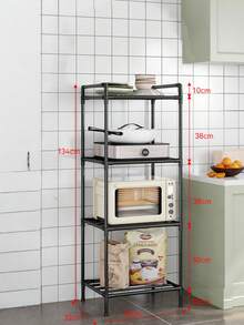 1-Piece Space-Saving Tall Metal Shelf, Kitchen Shelf, Wardrobe Storage, Storage Box, Bathroom Shelf, Shower Rack, Floor-Standing Multi-Layer Bathroom Storage Shelf, Bookshelf, Storage Rack, Movable, Easy To Assemble, Suitable For Bathroom, Kitchen, Office, Study, Living Room, Holiday Gift. - Multicolor - View 14