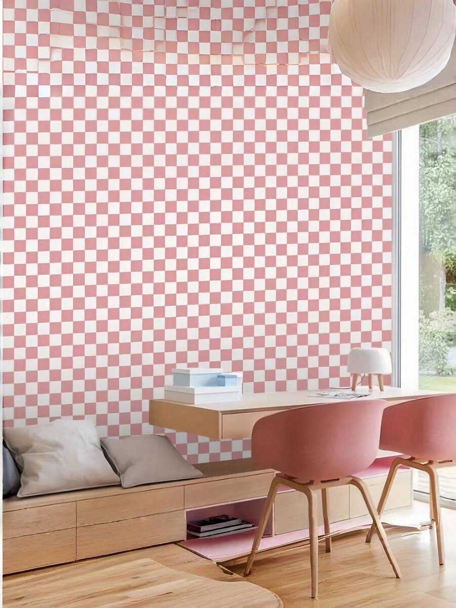 Joivida 1 Roll Of Chessboard-Patterned Carpet For A Girl's Room, Summer Style, Indoor Decor, Bedroom, Bedside, Checkered Carpet, Bedroom. - multicolor - View 1