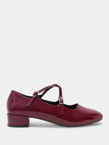 CUCCOO CURVES Breite Füße verbreiterte dünne Damenschuhe, geeignet für breite dicke Füße, dicke Absätze, High Heels, dünne und dicke Damenschuhe in Übergrößen - Bordeaux - Übersicht 2