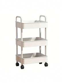 Organizador de maquillaje con ruedas de 3 niveles, carrito de plástico independiente multifuncional con bandeja giratoria, fácil de ensamblar, almacenamiento versátil para oficina, cocina y despensa - Multicolor - Ver 7