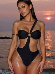 Swim SXY Áo tắm một mảnh hở lưng gợi cảm dành cho nữ - màu đen - Xem 6