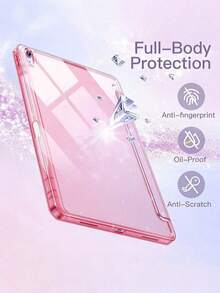 Case With Pencil Slot For IPad A16 2025, Smart Case For IPad 11th Generation/10th Generation, Shiny Case For IPad Air 11 M3 M2, Case For IPad Air 4/5 - Pink - View 5