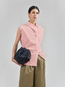 Ontre Đầm nữ dáng rộng, cổ tròn, tay phồng màu xanh dương kiểu Stockholm mới năm 2026, thích hợp cho kỳ nghỉ, công sở, lễ hội âm nhạc, trang phục công sở thường ngày. - Hồng - Xem 3