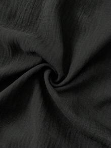Maweii Sexy Black V-Neck Spaghetti Strap Cinched Waist Plus Size Dress - Black - View 7