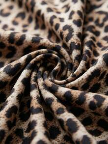 SHEIN Teen Girl Leopard Print Spaghetti Strap Crop Top And Bottom Bikini Swimsuit Set, Summer Holiday - Apricot - View 6