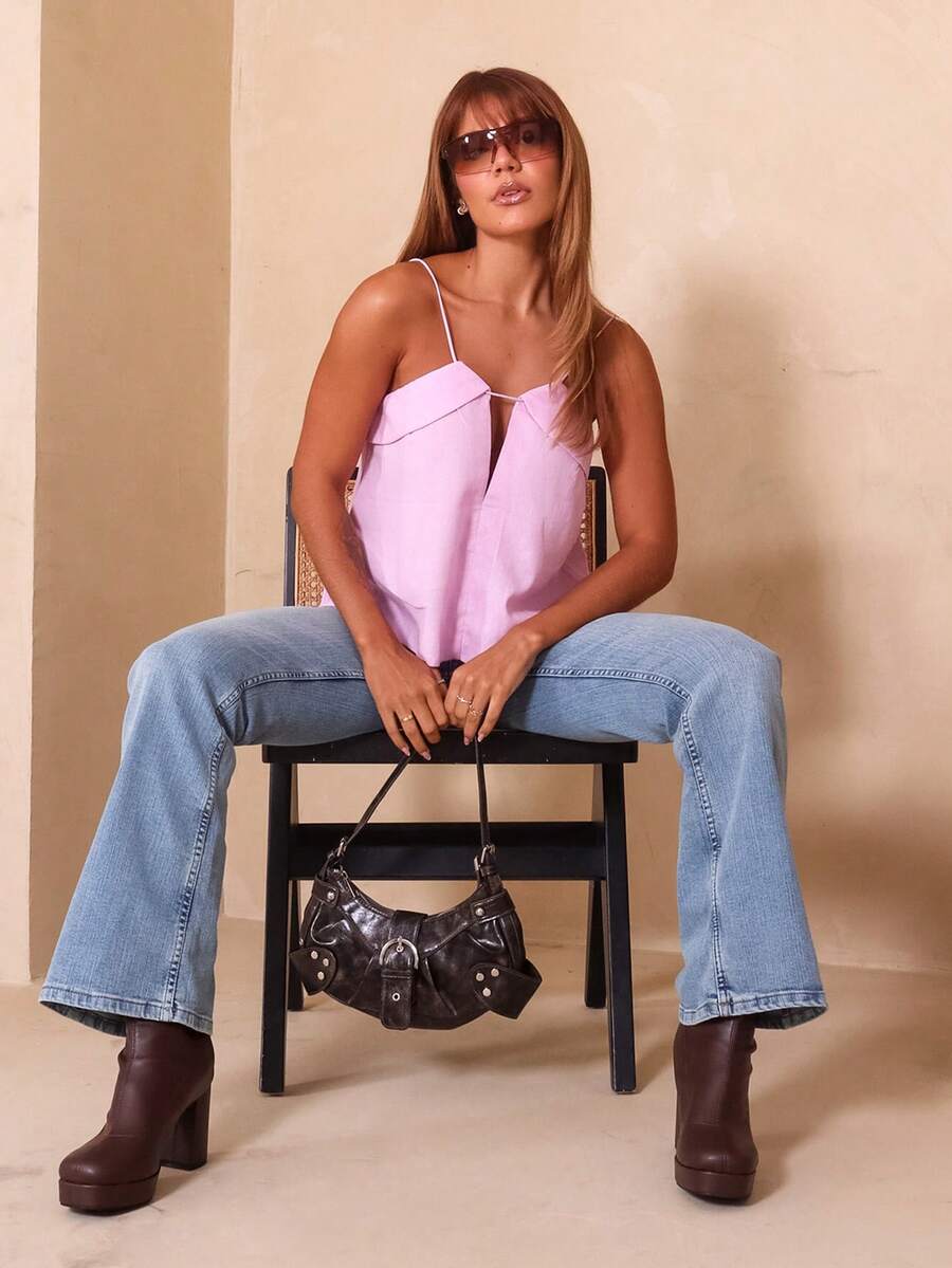 Hariany Almeida Women's Casual Sleeveless Camisole, Sexy & Comfortable For Summer Y2k - Pink - View 1