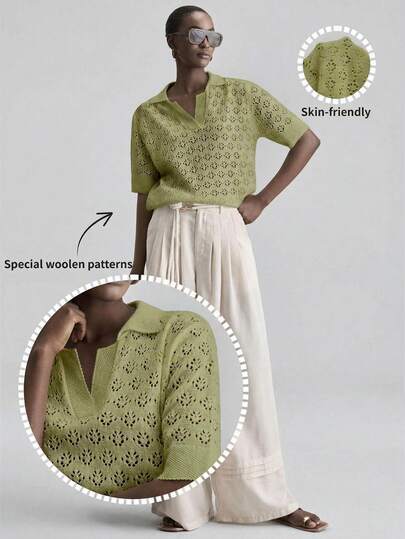 Ontre Áo thun tay ngắn cổ khoét rỗng đa năng