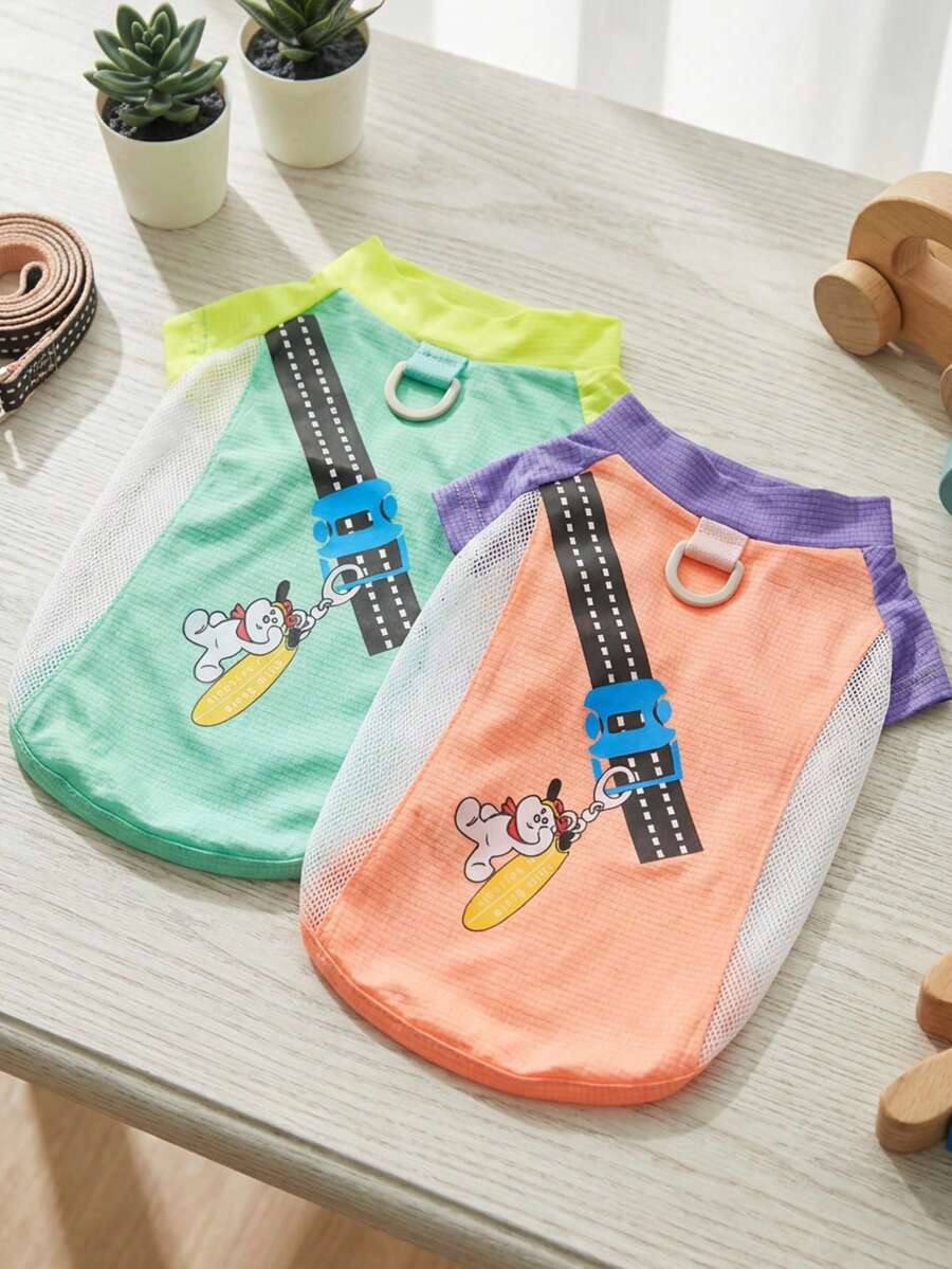 PETSIN 宠物春季新款狗狗服装 动物用品 宠物服装 狗狗背心 猫咪T恤 泰迪熊套装 小型动物服装 休闲酷炫背心 狗狗服装 猫咪服装 春夏两季新款背心