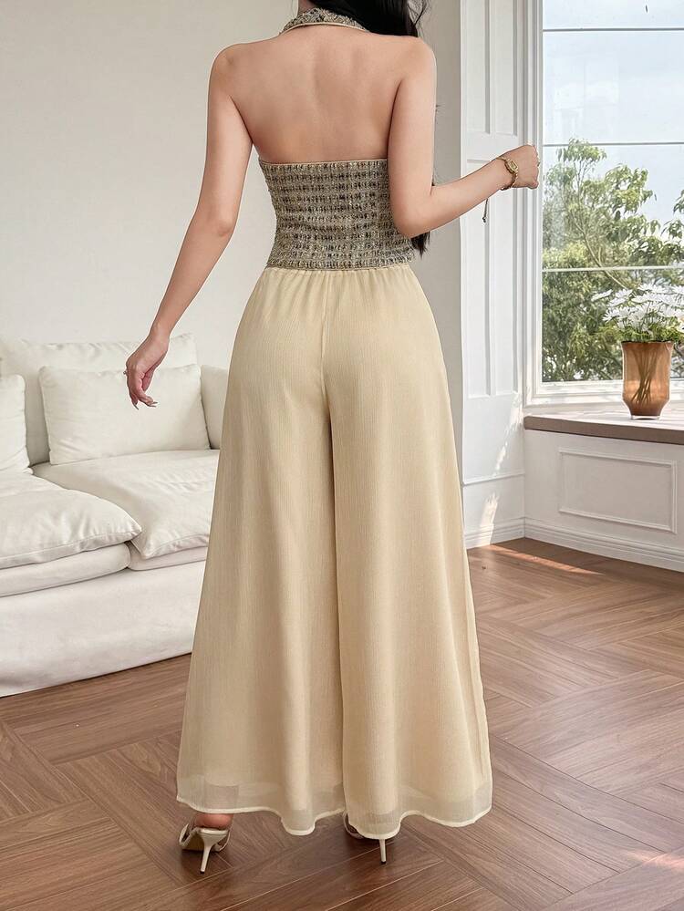 Women's Casual Elegant Textured Camisole And Pants 2 Pieces Set, Spring/Summer