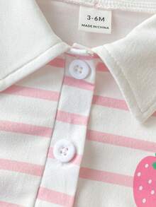 SHEIN Playful Pals Đầm hè kẻ sọc không tay cổ bẻ cho bé gái - Màu Hồng baby - Xem 6