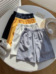 4件装男童短裤，买二送二，SS26夏季系列，男童休闲宽松工装短裤多件装，基础款下装，黑色短裤，蓝色短裤，白色短裤，黄色短裤，黑白条纹短裤，夏季套装，夏季服装，男童套装，适合春夏季节、郊游、情人节、旅行、度假、家庭聚会、返校、婚礼、晚宴、运动、生日派对等场合。 - 彩色 - 查看 7