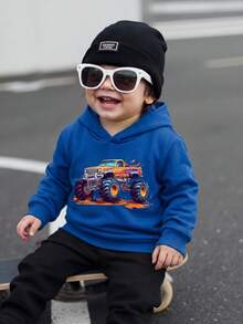 男童休闲图案卫衣，适合秋冬季 - 藍色 - 查看 4