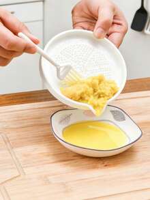 Haus Hana 1pc Ceramic Ginger Grater Plate, Manual Garlic Grinder For Ginger Paste, Garlic Puree, Handheld Garlic Mincer With Ceramic Surface, Kitchen Tool For Grinding Ginger, Garlic, Onion, Wasabi - Multicolor - View 5