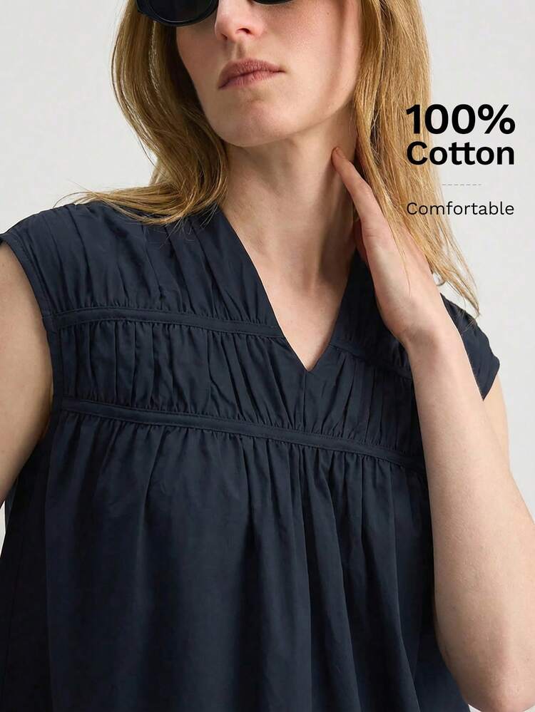 2026 Spring/Summer New Women's Top, Woven Fabric, Business Casual Urban Chic, Minimalist Fashion Commuter Wear For 's Day Beach, Holiday, Country Music Festival