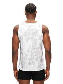 Rest Era Camiseta básica casual de hombre con estampado de teñido anudado, para verano - Blanco - Ver 2