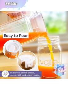 1 buah Botol Air Dingin Tahan Panas Multifungsi - Wadah Penyimpanan untuk Minuman Panas atau Dingin, Teko Kulkas, Wadah Jus, Botol Air, Teko Es Teh atau Teko Susu, Cocok untuk Dapur, Restoran, dan Aktivitas Luar Ruangan seperti Berkemah - MultiWarna - View 4