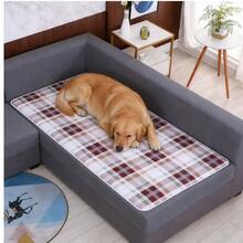 1pc Cute Cartoon Pattern Pet Waterproof Urine Pad, Breathable Lightweight Washable Mat For Small Pets, Suitable For AllSeasons,Random Pattern Cutting, Not Machine Washable, Bottom Not Waterproof - Brown grid - View 6