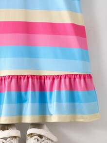 SHEIN Đầm dệt kim cổ polo thường ngày cho bé gái tuổi teen mùa xuân/hè. - Nhiều màu - Xem 6