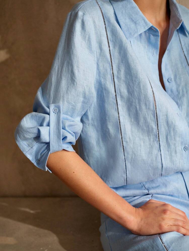 WOMEN'S LINEN COMFORTABLE BUTTON UP SHIRT, SPRING/SUMMER