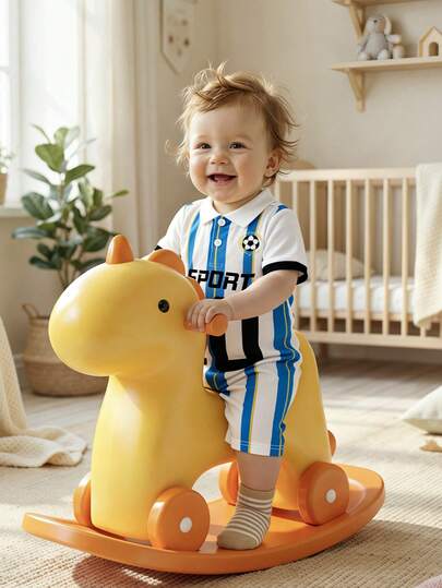 Bộ áo liền quần ngắn tay cổ polo, khóa kéo nửa thân màu xanh lá cây mềm mại và thoải mái in hình World Cup bóng đá cho bé trai/bé gái sơ sinh, thích hợp cho kỳ nghỉ, ở nhà, đi chơi, thể thao.